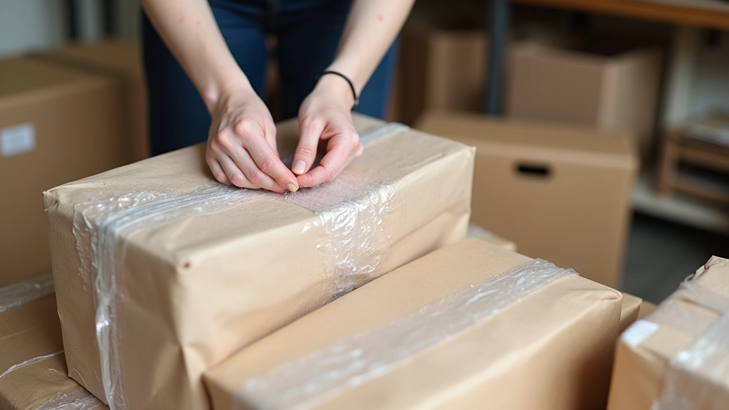 Carefully packed vintage items wrapped in bubble wrap and boxes being loaded for transport